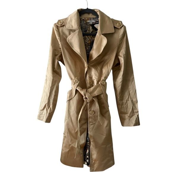 Vintage Caché Gold Trench Coat – Size Large - Picture 5 of 11